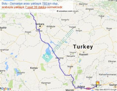 osmaniye ısparta arası kaç km